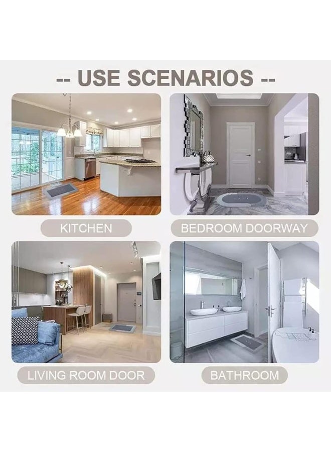 ETENTOUS دواسة حمام مانعة للانزلاق بساط أرضية سريع الامتصاص والتجفيف سميك ولطيف على البشرة قابل للغسل في الغسالة مقاس 40×60 سم لون أزرق داكن - Image 3